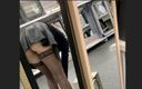 Lady Oups exhib &amp; slave stepmom: Shopping en mini-jupe en cuir sans culotte