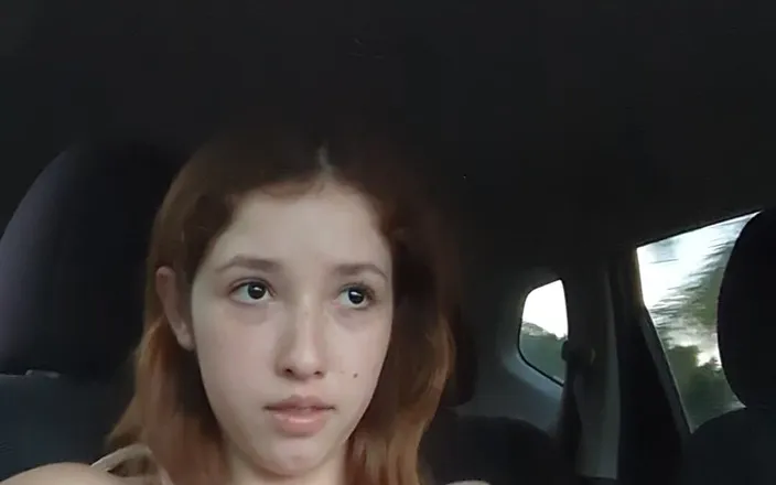 Eliza White: Flashing My Small Tits at the Car in Public