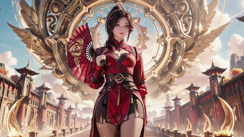 Seraphina Vale: Red Armor Queen in the Floating City! Epic Fantasy Tease.