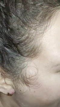 Blowjob sex in doggy style, hairy pussy drenched in cum