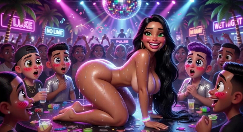 My night collection: Une belle femme passe une soirée excitante dans un club...