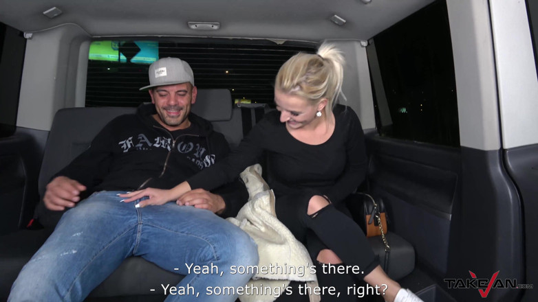 Take Van: Blonde with amazing natural rack shakes it on a massive...