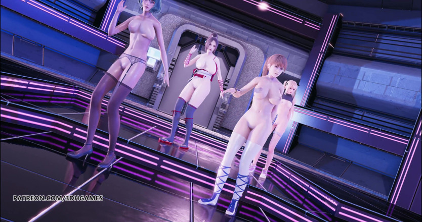 3D-Hentai Games: 【MMD】滑空裸ダンスマリーローズ不知火麻衣珠澄doaセクシーホットエロダンス