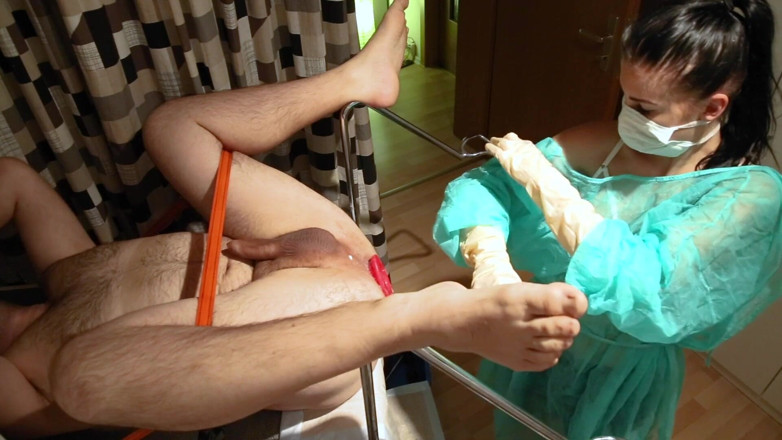 Marcus Pollack: Kinky babe fists my ass as a nurse
