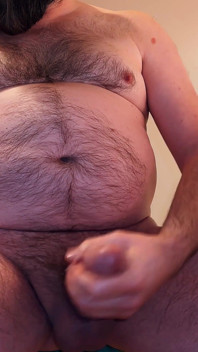 Hairy Bear Jerking off Big Dick