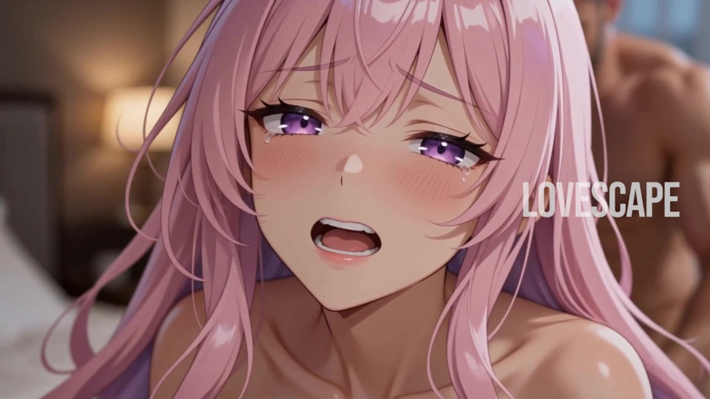 Lovescape: Rosa hår anime sötnos tar det bakifrån (ai)