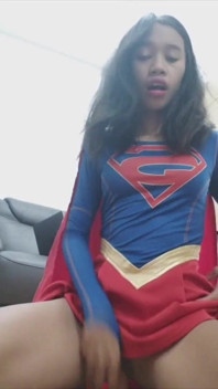 Cosplay Super Girl Riding Dildo