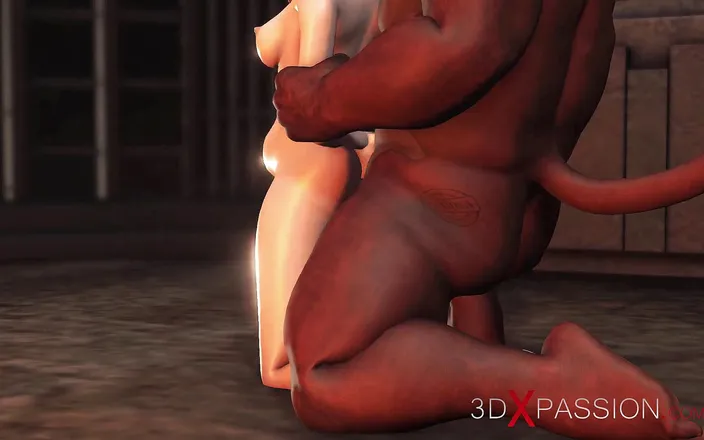 3dxpassion: Man-bull fucks a teen hard in the battle arena
