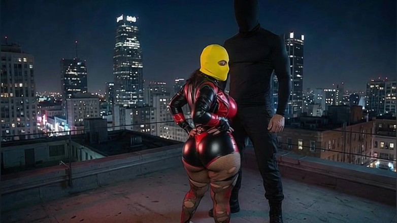Animate golden: Sarı balaclava'daki minyon büyük götlü kız çatıda domine ediliyor