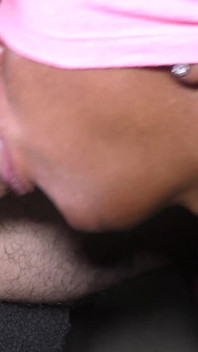 Ebony Sucks and Swallows a Big White Cock and Cumshot
