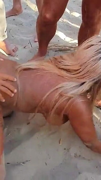 Nudist Beach Gang Fuck Bukkake Orgy