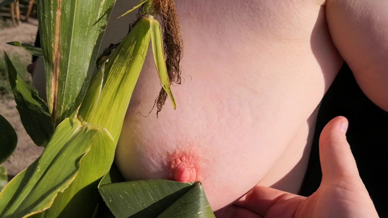 Bouncy Tits Action: Slap my tits in corn field