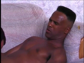Gays Case: Black stud gets his face fucked on couch
