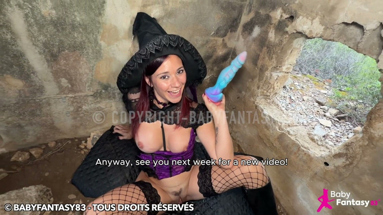 babyfantasy83: Little Witch Squirts on Her Monster Mega Dildo