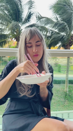 SexTravelers: Me- Sexy Beauty Girl Model. Chopsticks and Exotic Fruits