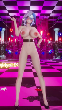 [mmd] Mingchao Girl Crush grubu çok kişilik striptiz ve zor, siyah ipek ve beyaz ipek mini etekler