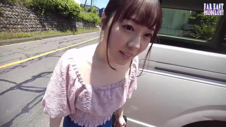 Far East pornography: Slick Outdoor Tease with a Pink Tipped F Cup Beauty...