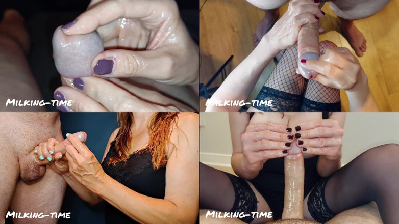 Milking-time: Il y a des partout ! Cumpilation sur écran partagé 4
