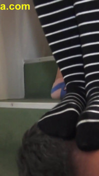 Sock Teenies Trample Face and Hand Hands of Slave