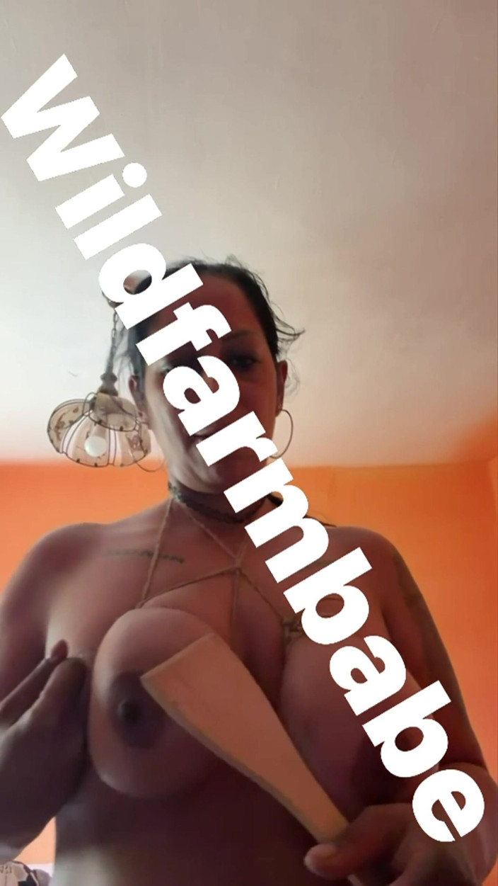 Wildfarmbabe: Tied Tits Spanked Hard with Wooden Spoon