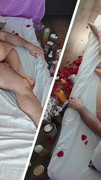 素人カップルとの寝室でのクレイジーなセックス。