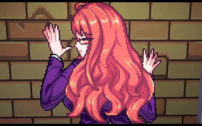 Cumming Gaming: メガネと巨乳の赤い頭の女の子との最高の変態ピクセルセックスシーン