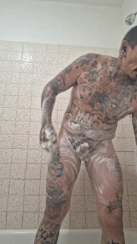 Thugged Out Mexican Jacking off in Showers