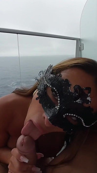Masked Boat Slut Gets Fucked on the Cruise Balcony