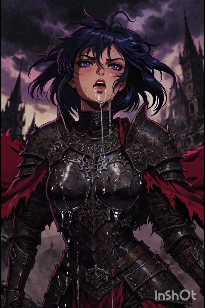 Wertstofsamler: Heroic Dark Fantasy Warrior, Anime Ai Generated