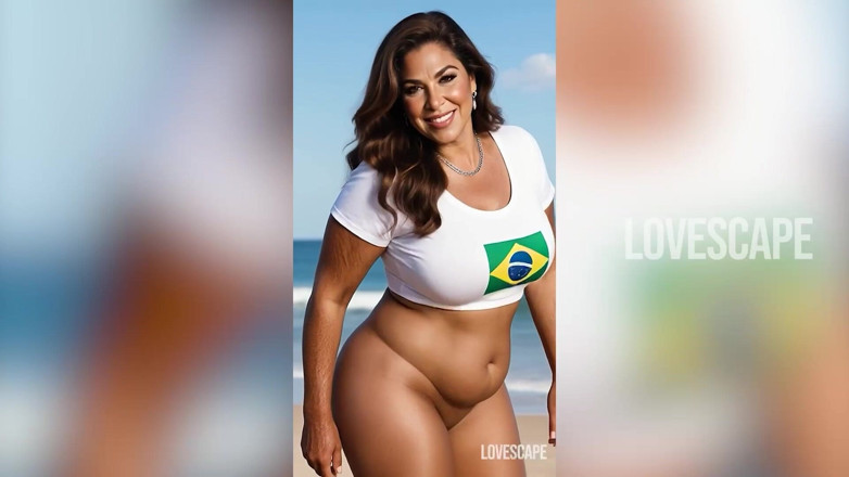 Lovescape: Thick Brazilian Cougar Rides Young Dick Raw - Sandy Beach Pound...