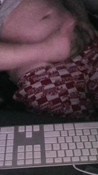Night Time Masturbation Tease at My Computer with the Webcam on and the Night Time Ready for Action