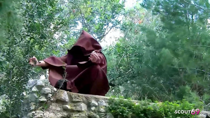 Full porn collection: Blonde teen cristal seduces a monk in the forest and...