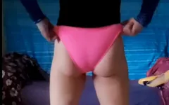 Posing in My Sexy Velvet Dress and Pink Bikini Bottom
