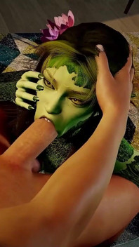 Dryad seksi nyepong kontol pov