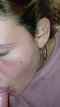 Homemade Blowjob in the Bathroom of Argentine Asshole Takes a Huge Load in Her Mouth