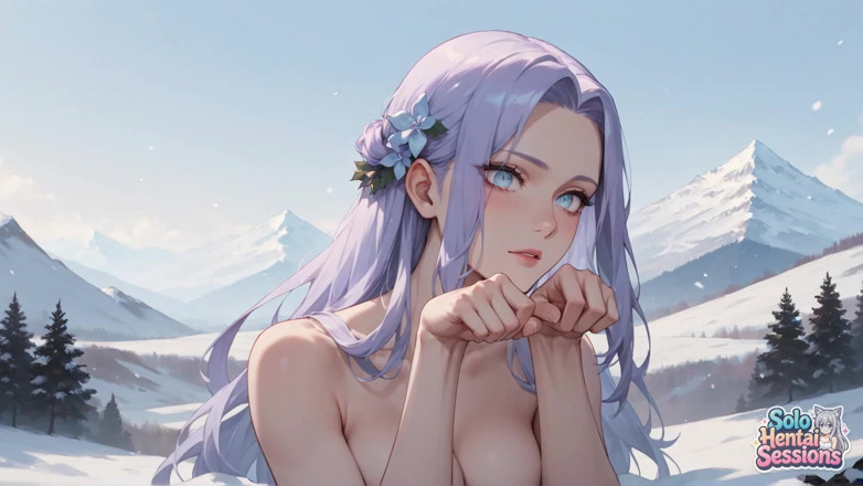 Solo Hentai Sessions: Snowy Mountain Coffee Break: Fialová sólo bohyně