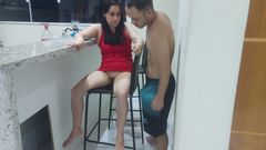 My Stepsister Teases Me Without Panties When We Are Alone at Home