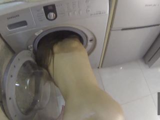 Couple JG: Slender Beauty Stuck in the Washing Machine and Fucked by...