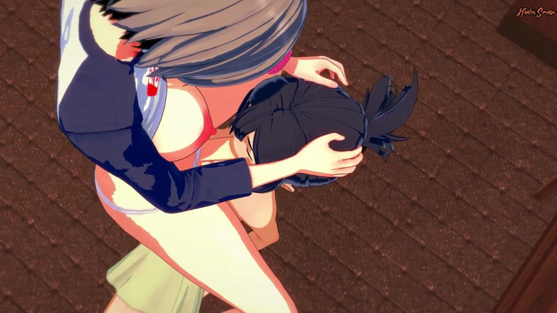 Hentai Smash: Ami Asai memberikan futa Uzaki blowjob dan menelan air maninya....