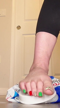 Size 16 Foot Domination: Protein Tubs Crushed Like Toys