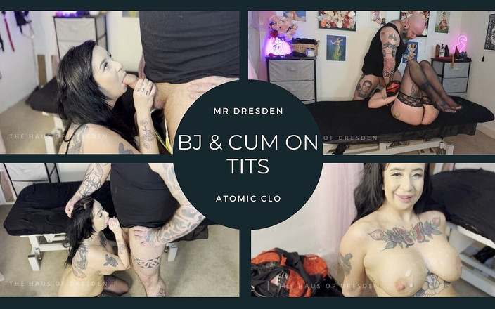 Elizabeth Dresden: Natte pijpbeurt eindigt met een enorme lading over haar tieten