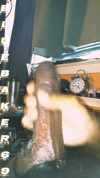 Jerking My Phat Uncut Dick & Cummin' a Fountain Load!