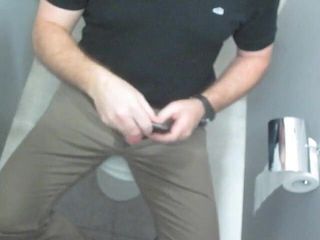 Tjenner: Jerking off in the Public Toilet at Work