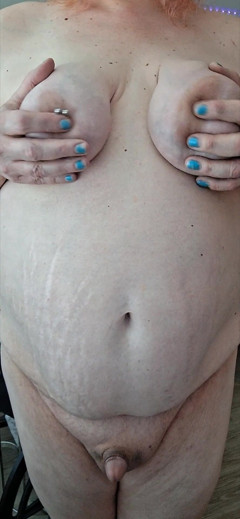 A Custom Video - Fat Cow Edging Naked Standing in Unflattering Natural Light thumbnail