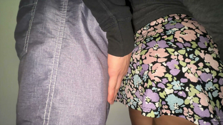 CoupleOfHotSins: Risky! Big-assed Woman Touching a Stranger's Cock.