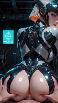 Latex Gamer Queen Virexa - Chrome POV - Ai Generated