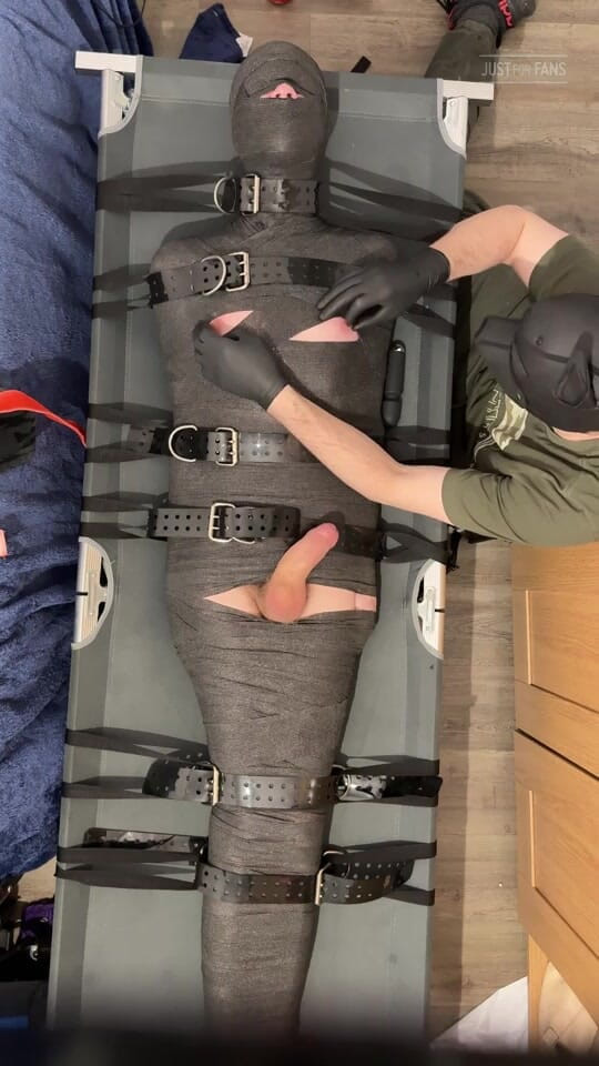 Inmate Cody and SubEdgeX: Twink Completely Mummified and Edged, part 2