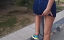 TheloveStory: Walking Outdoors and Show Panties and Shaved Pussy