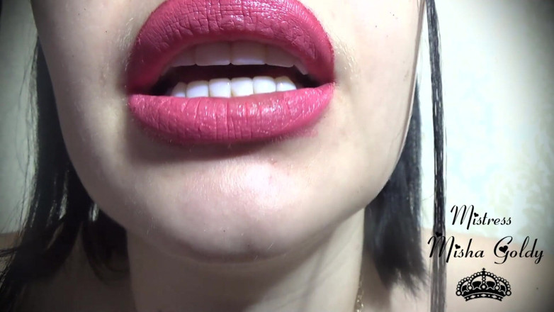 Goddess Misha Goldy: Strawberry pink lips JOI