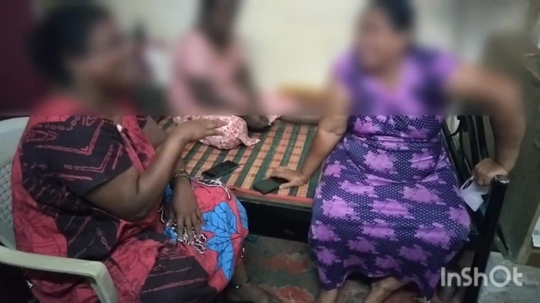 Tamil lesbian: Three Aunty Hot Discussion